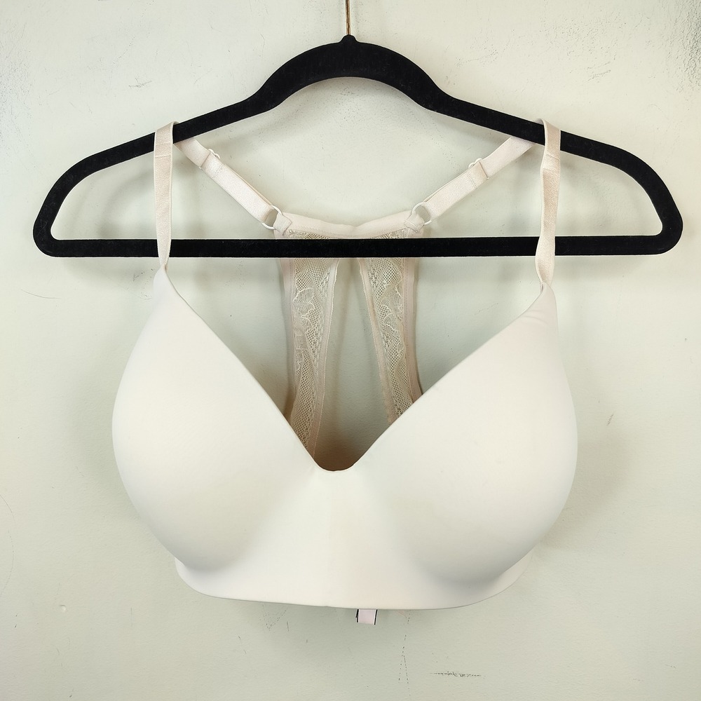 Victoria's Secret Wireless Bra 34DDD Lace Racerback Padded T-Shirt